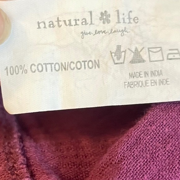 Natural Life Purple Gauze Midi Dress Medium Sleeveless Boho Frayed Hem Womens - Picture 7 of 7